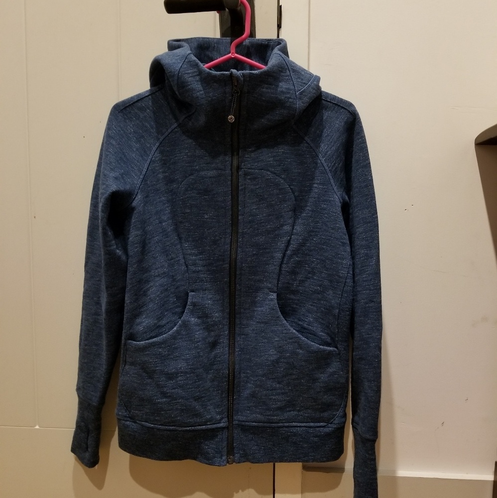 Lululemon marbled navy cotton fleece with hood